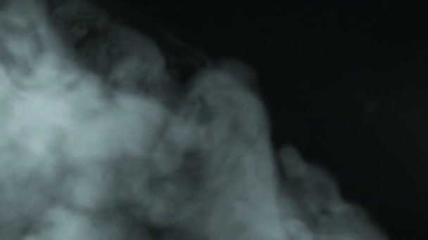 Water Spray Steam Smoke Motion Isolated Black Background — Stock Video