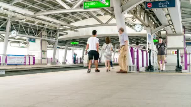 2018 Bangkok Thailand March 2018 Time Lapse Travelers Traveling Skytrain — 비디오