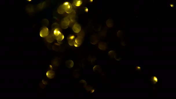 Ruch Złotego Bokeh Światła Boże Narodzenie Taniec Party Abstrakcyjny Blask — Wideo stockowe