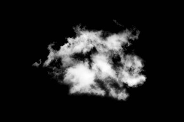 Dokulu Duman, siyah arkaplanda izole bulutlar, soyut beyaz