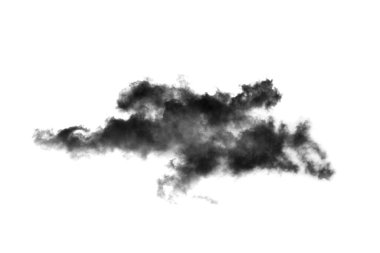 Beyaz arka planda izole edilmiş bulut, Duman desenli, soyut siyah