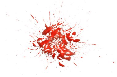Beyaz arkaplanda izole edilmiş kırmızı kan damlaları, soyut desen