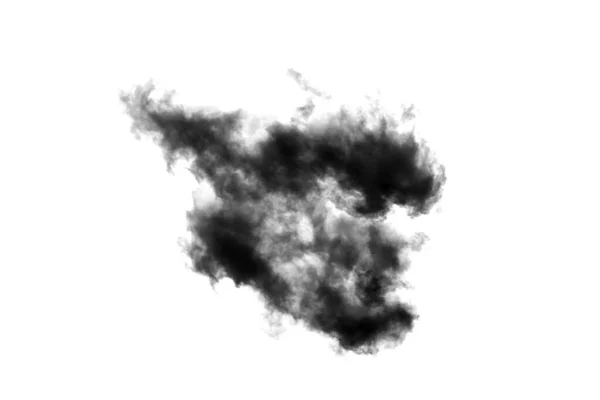 Nuage Isolé Sur Fond Blanc Texture Fumée Noir Abstrait — Photo