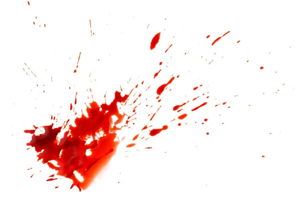 Krople Czerwonej Krwi Wyizolowane Białym Tle Abstrakcyjny Wzór — Zdjęcie stockowe