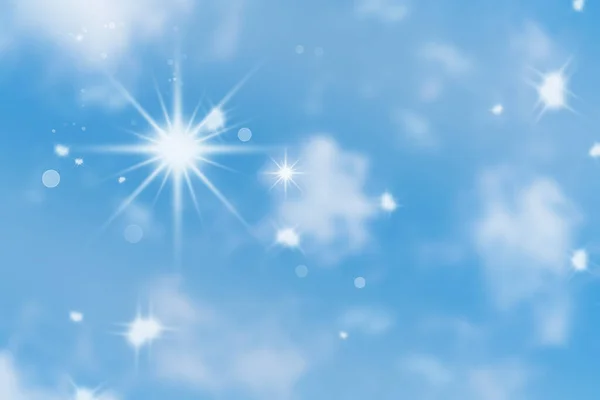 Bokeh Blue Sky Sun Background — Stock Photo, Image