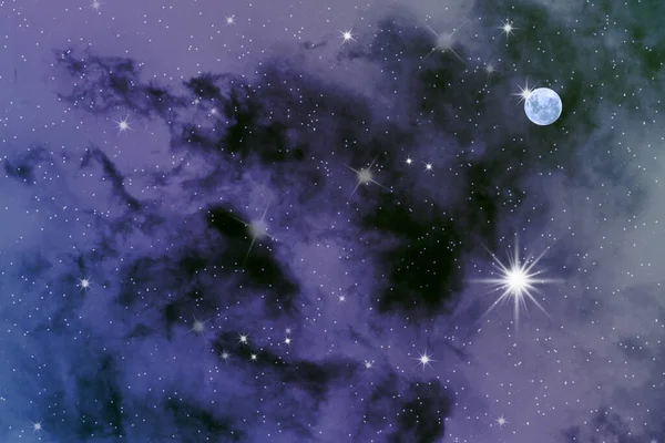 惑星や抽象的な背景を持つ銀河の星雲は — ストック写真