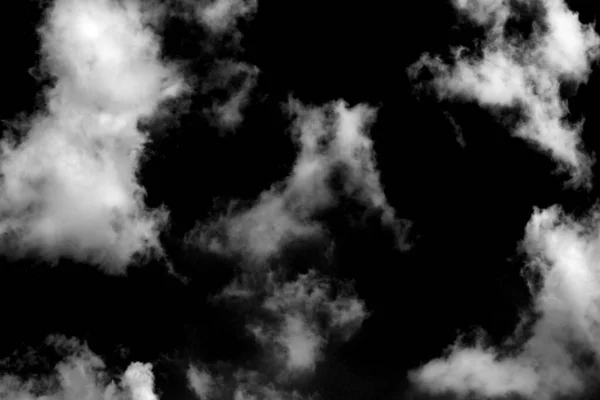 Texturierte Wolke Abstraktes Weiß Isoliert Auf Schwarzem Hintergrund — Stockfoto