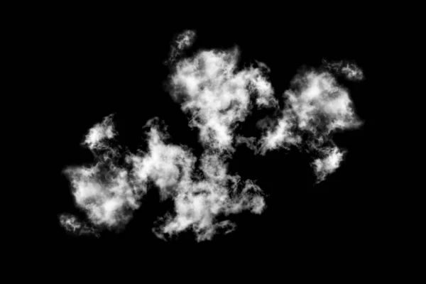 Fumo Strutturato Nuvola Isolata Sfondo Nero Bianco Astratto — Foto Stock