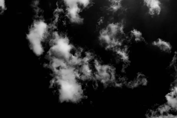 Nube Strutturata Bianco Astratto Isolato Sfondo Nero — Foto Stock