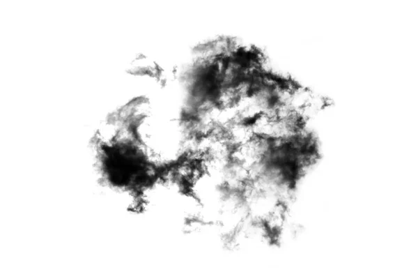 Cloud Isolated White Background Smoke Textured Abstract Black Brush Effect — Stock Photo, Image