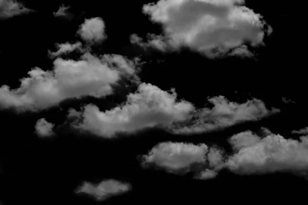 Nube Texturizada Blanco Abstracto Aislada Sobre Fondo Negro — Foto de Stock