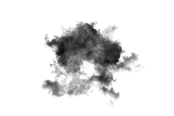 Černý Mrak Izolované Bílém Pozadí Pro Designové Prvky Kouřová Textura — Stock fotografie