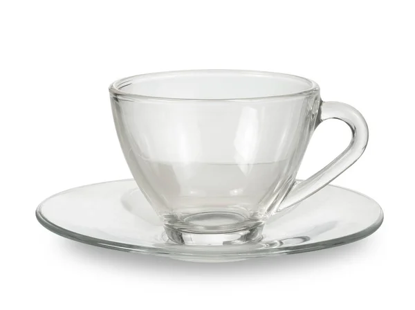 Transparente Kaffee Oder Teetasse Isoliert Auf Weißem Hintergrund Mit Clipping — Stockfoto