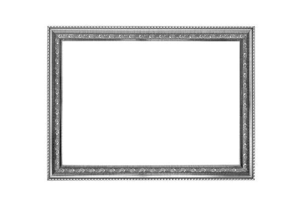 Srebrny Obrazek Ramki Izolowane Białym Tle Ścieżka Wycinania — Zdjęcie stockowe