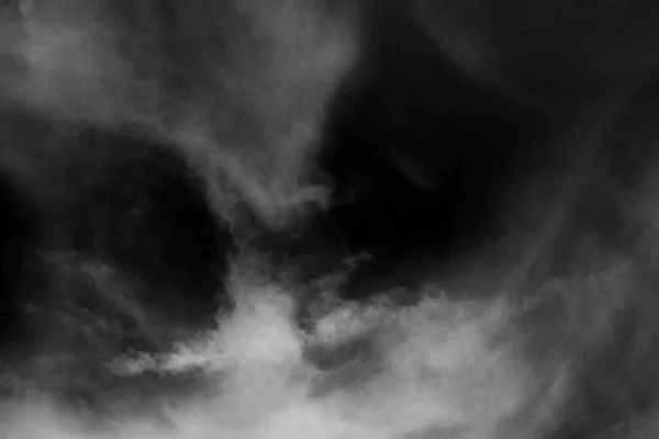 Nube Blanca Texturizada Cielo Aislado Sobre Fondo Negro — Foto de Stock