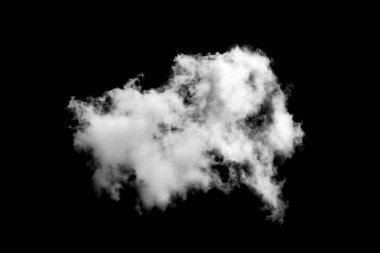 Siyah arkaplanda beyaz bulut, desenli duman, fırça efekti