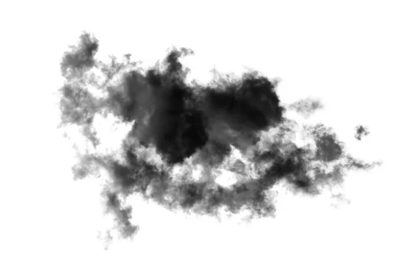 Nuvem Preta Isolada Fundo Branco Fumaça Texturizada Efeito Pincel — Fotografia de Stock