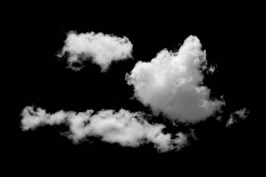 Siyah zemin üzerinde beyaz bulut, desenli duman, fırça etkisi