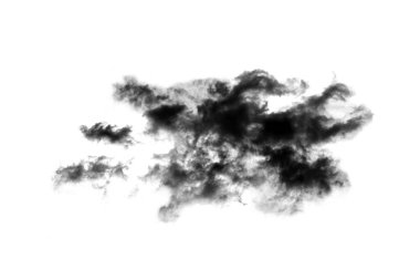 Beyaz arkaplanda siyah bulut, Duman desenli, fırça efektli