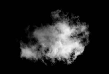 Siyah arkaplanda beyaz bulut, desenli duman, fırça efekti