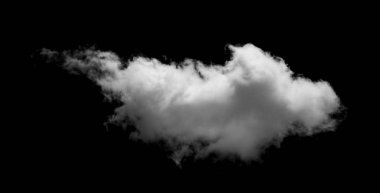 Siyah arkaplanda beyaz bulut, desenli duman, fırça efekti