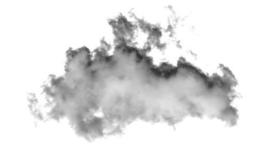 Beyaz arkaplanda beyaz bulut, Duman desenli, fırça efektli