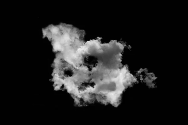 Nuvola Bianca Isolata Sfondo Nero Fumo Strutturato Effetto Pennello — Foto Stock