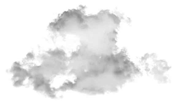 Fehér Felhő Elszigetelt Fehér Háttér Füst Texturált Ecset Hatás — Stock Fotó