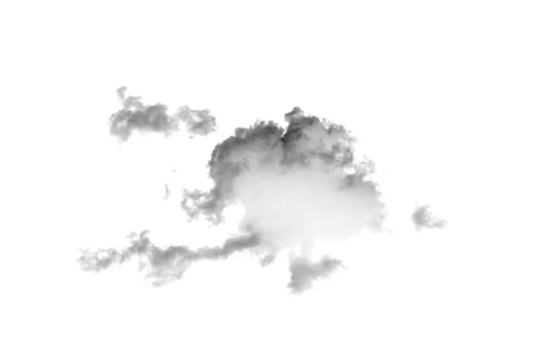 Witte Wolk Geïsoleerd Witte Achtergrond Rooktextuur Penseeleffect — Stockfoto