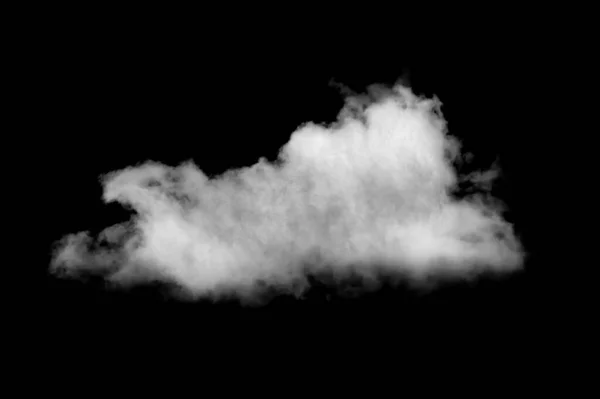 Nube Blanca Aislada Sobre Fondo Negro Humo Texturizado Cepillo Effec — Foto de Stock