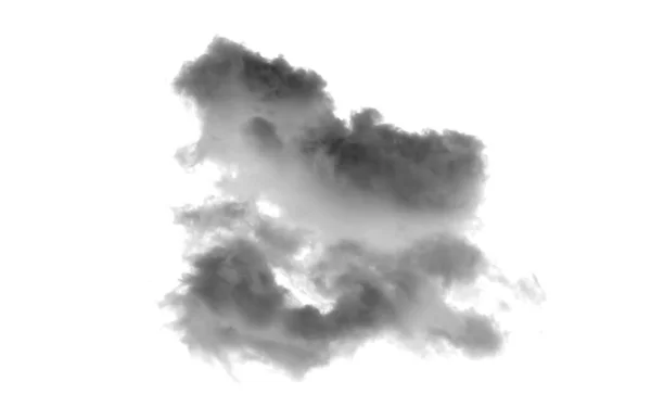 Nuvem Branca Isolada Fundo Branco Fumaça Texturizada Efeito Pincel — Fotografia de Stock