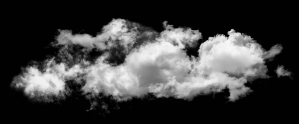 Nube Blanca Aislada Sobre Fondo Negro Humo Texturizado Cepillo Effec — Foto de Stock