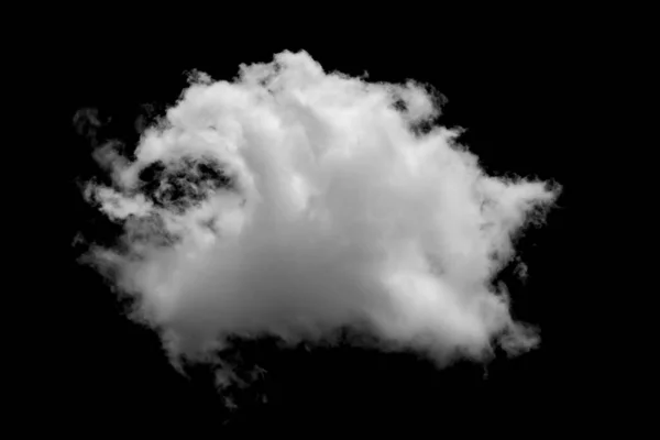 Nube Blanca Aislada Sobre Fondo Negro Humo Texturizado Cepillo Effec — Foto de Stock