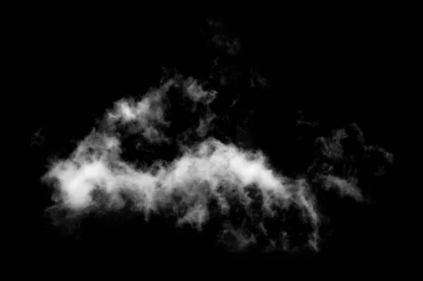 Біла Хмара Ізольована Чорному Тлі Випробуваний Дим Ефект Пензля — стокове фото