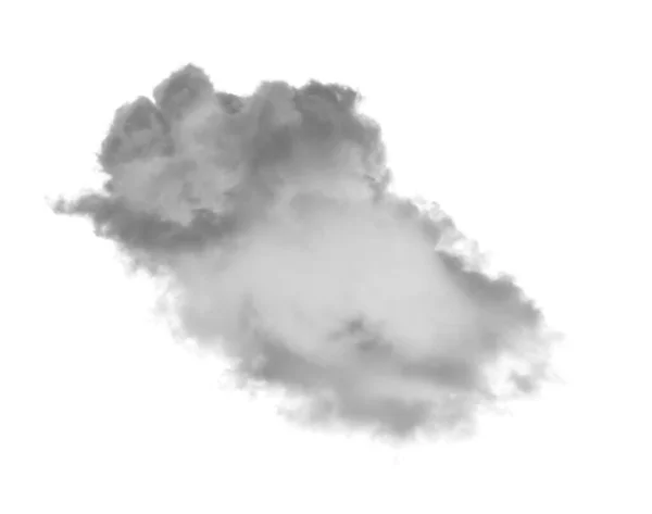Nuvola Bianca Isolata Sfondo Nero Fumo Strutturato Effetto Pennello — Foto Stock