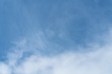 Kopya alanı olan beyaz bulut ve mavi gökyüzü arkaplanı