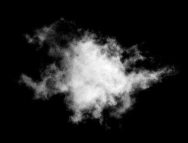 Siyah arkaplanda beyaz bulut, desenli duman, fırça efekti