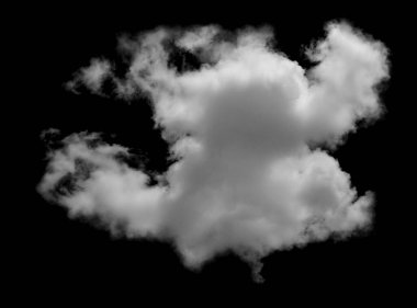 Siyah arkaplanda beyaz bulut, desenli duman, fırça efekti