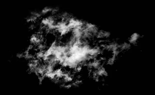 Белое Облако Изолированы Черном Фоне Текстурированный Дым Кисть Effec — стоковое фото