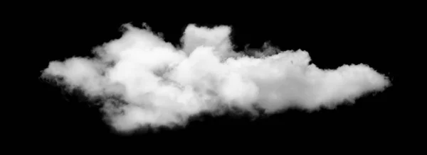 Nube Blanca Aislada Sobre Fondo Negro Humo Texturizado Cepillo Effec — Foto de Stock