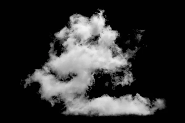 Nube Blanca Aislada Sobre Fondo Negro Humo Texturizado Cepillo Effec — Foto de Stock