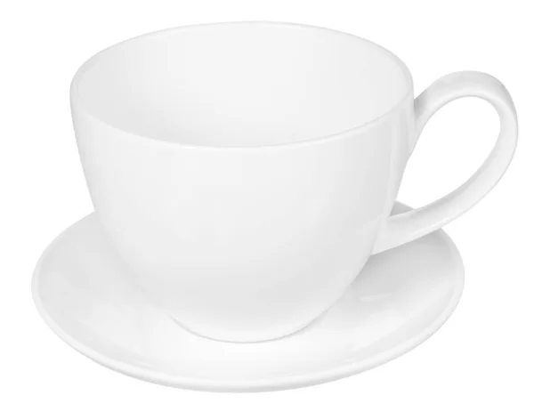 Καφέ Φλιτζάνι Τσάι Που Απομονώνονται Λευκό Φόντο Περιλαμβάνουν Περικοπή Διαδρομής — Φωτογραφία Αρχείου
