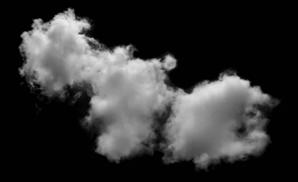 White Cloud Isolated Black Background Textured Smoke Brush Effec — Stock Photo, Image