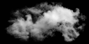 Siyah arkaplanda beyaz bulut, desenli duman, fırça efekti