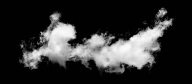 Siyah arkaplanda beyaz bulut, desenli duman, fırça efekti