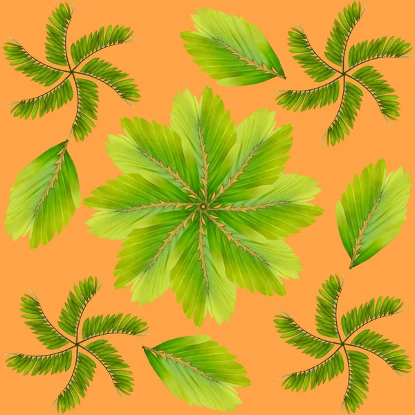 Tropical Exotic Plant Leaf Seamless Background Textile Fabric Design — Stock Photo, Image