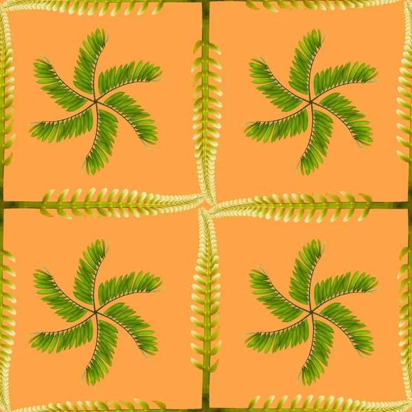 Tropische Exotische Plantenblad Naadloze Achtergrond Voor Textiel Stof Ontwerp — Stockfoto