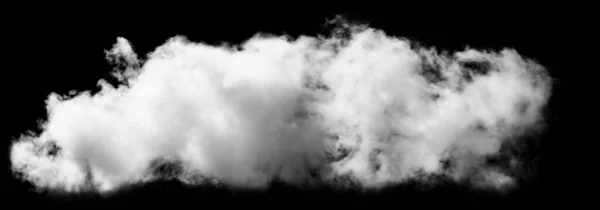 Biała Chmura Odizolowana Czarnym Tle Teksturowany Dym Efekt Szczotki — Zdjęcie stockowe