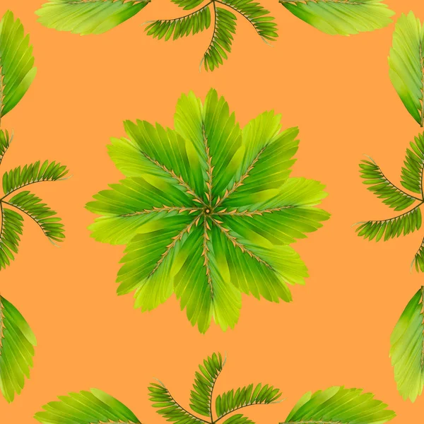 Tropical Exotic Plant Leaf Seamless Background Textile Fabric Design — Stock Photo, Image