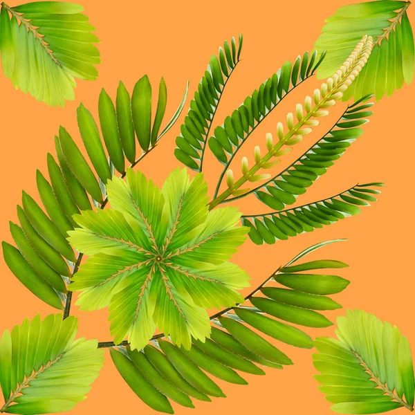 Tropické Exotické Rostlinné Listy Hladké Pozadí Pro Textilní Textilní Design — Stock fotografie